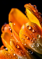 A close up of a flower with droplets of water on it.
