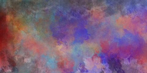 Trendy abstract watercolor digital art painting for texture. purple, green, yellow and blue Watercolor wash background. grunge abstract copy space for text or image.