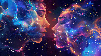 the celestial connection and cosmic alignment of two souls in love.