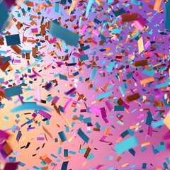 Obraz premium Multicolored confetti scattered on a bright background 01