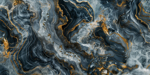 Abstract white, gray and gold mixed color  marble texture background, digital illustration of natural white stone, ai generated wallpaper