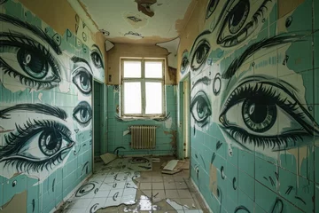Fotobehang Eyes of desolation: a reflection on mental illness © Minerva Studio
