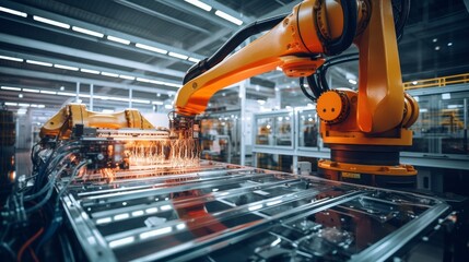 High precision robot arm inside on Semiconductor Factory