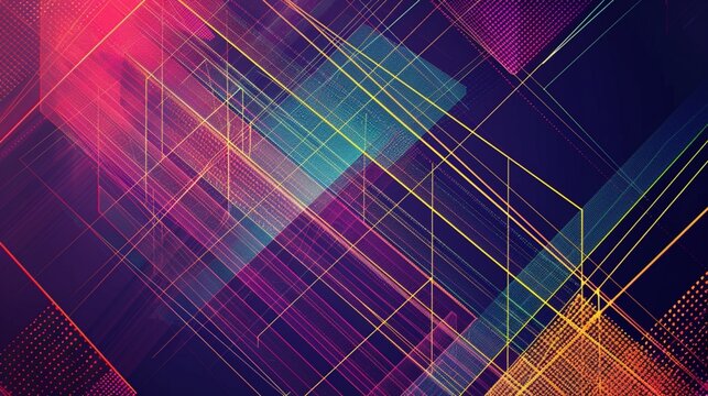 A geometric grid background featuring intersecting lines and vibrant colors, offering a contemporary aesthetic for graphic projects.