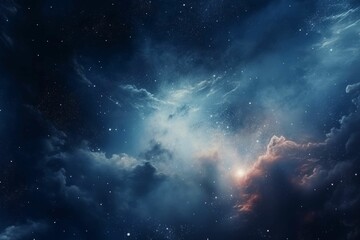 Obraz na płótnie Canvas A view of a distant galaxy, with stars and nebulae