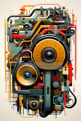 Abstract Technology: A Vibrant Visual Representation of Music's Digital Future
