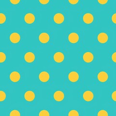 Bright yellow polka dots on a turquoise background 01 - Perfectly repeating background pattern for your designs