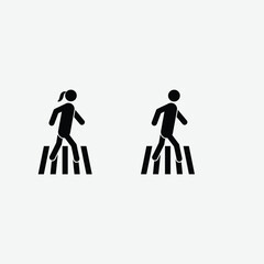 Crosswalk icon vector logo design illustration