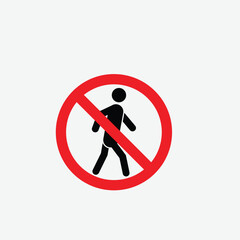 No Crosswalk icon vector logo design illustration