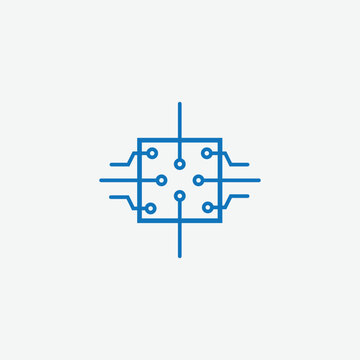 Circuit technology icon vector logo design template