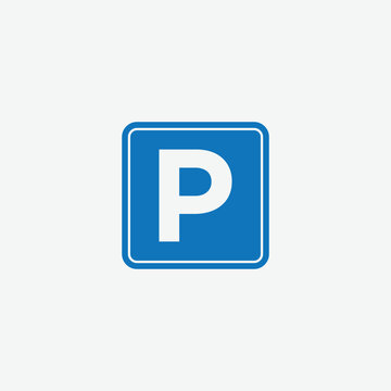 Parking sign vector logo template