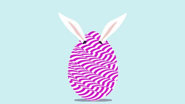 4k animation of cute bunny for easter