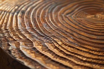 close up of wood grain cross section, symmetrical rings Generative AI