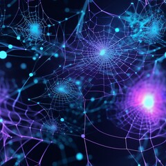 Obraz premium A network of delicate spider webs glistening 01 - Perfectly repeating background pattern for your designs