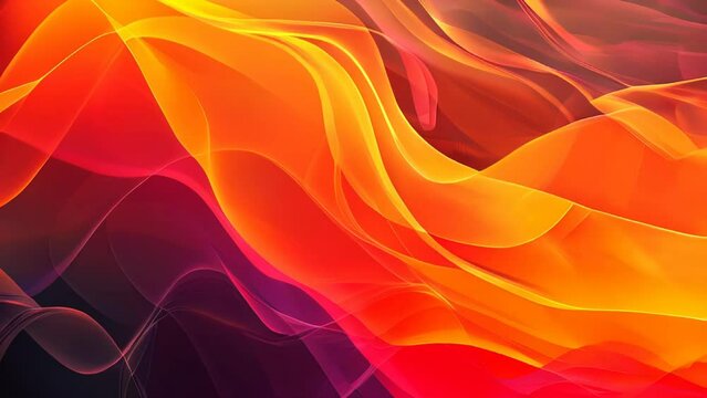 Abstract background with red, orange and yellow waves. Vector illustration.