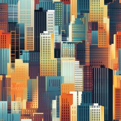 A grid of skyscrapers in a modern cityscape 01 - Perfectly repeating background pattern for your designs