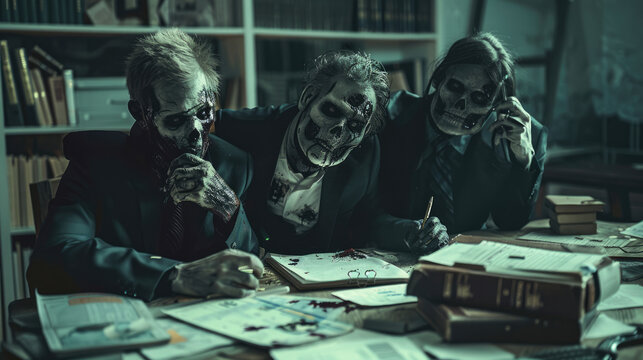 Meeting room where the zombie delegation cannot reach an agreement.