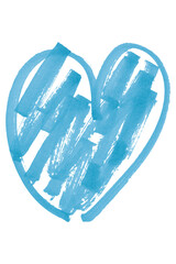 Light blue hearts isolated on transparent background.
