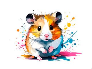 a cute colorful hamster drawn