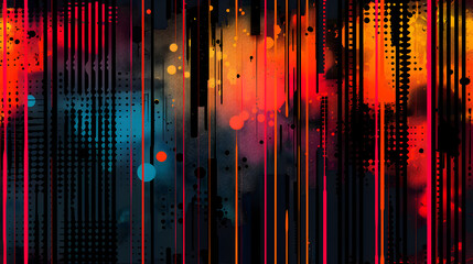 Abstract Geometric Seamless Pattern with Vertical Lines