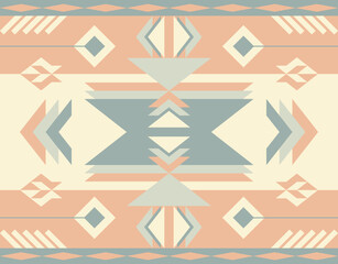 Navajo Pattern Fabric Design Concept Pastel Color Silver Gray Orange. Print Clothing Pants Shirts Wallpaper Multipurpose cloth Home decoration Fashion Ethnic Textile industry and more.
