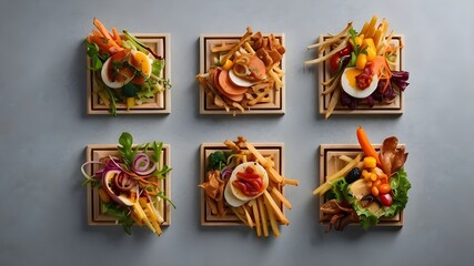 These AI-generated images showcase the versatility and creativity in making great food, appealing to a range of tastes and preferences. Whether you're craving vibrant and colorful dishes, elevated com