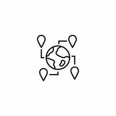 Location Planet Earth Map Pin icon