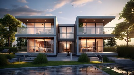 Obraz premium A photo of a Simple and Modern Duplex Design