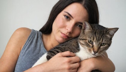 Shot of a beautiful young woman enjoying a cuddle with her cat