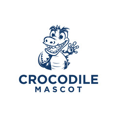 Crocodile mascot logo vector illustration