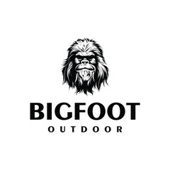 Bigfoot head outdoor logo vector illustration