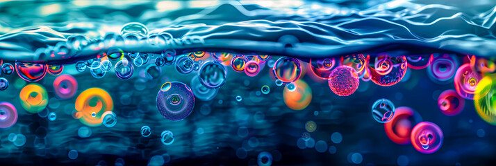 Fraktale 3D Elemente. Mikroskopische Plasm Moleküle. Neue Technologie unter Mikroskop  © shokokoart