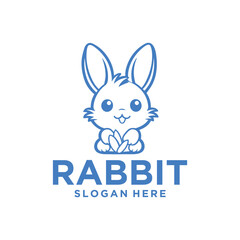 Rabbit mascot logo vector illustration