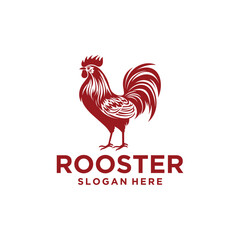 Red rooster farming logo vector illustration