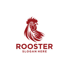 Red rooster farming logo vector illustration