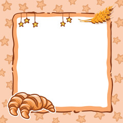 Printable cute note with clipart of cafe theme illustration, Suitable for cafe note. Hand drawn Illustration.