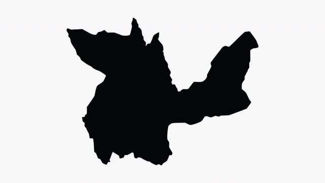animation forming a map of Huanuco in peru