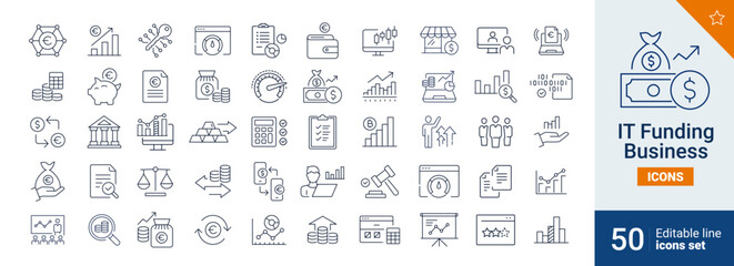 Funding icons Pixel perfect. Money, bank, business ,...	
