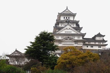 Naklejka premium 日本の国宝であり世界遺産の姫路城の天守閣