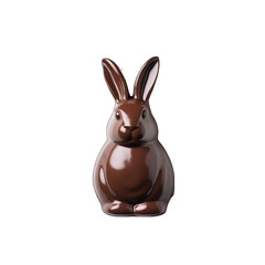 a chocolate easter bunny on white plate png