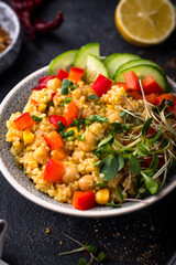 Bulgur with chickpeas and vegetables