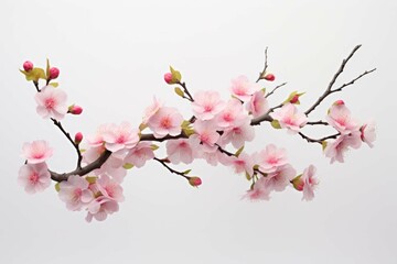 Fototapeta premium pink cherry blossoms against a white background