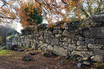 Part of the walls at the archaeological site of the Kalyva Castle in Thrace, Greece © dinosmichail