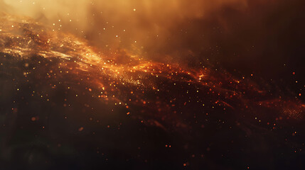 Glowing orange particles form an abstract background with a smooth and silky look.