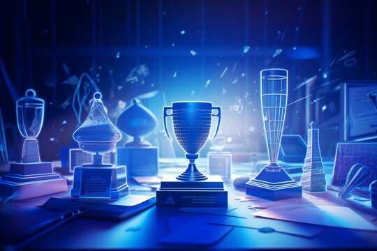 awards and trophies blue gradient image