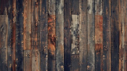 The image is a high-resolution photo of a wooden fence. The fence is made of vertical planks of wood that are painted a dark brown color.
