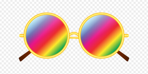 Colorful goggles on transparent background