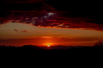 sunset in the mountains