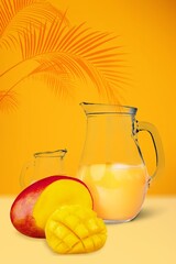Fresh  tasty sweet Mango Juice in glass