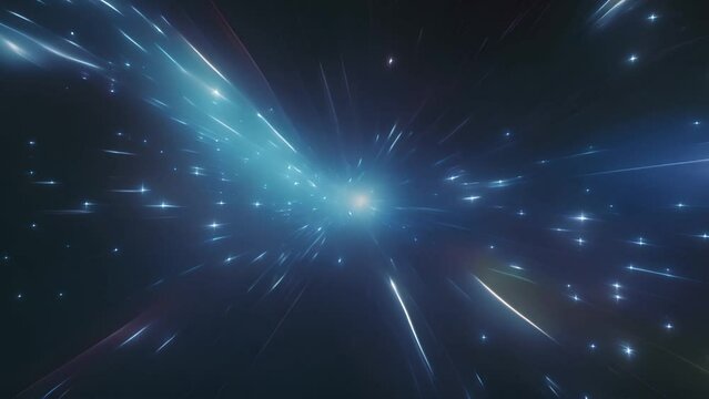 Speeding Through Space: Light Speed Line on Dark Blue Background